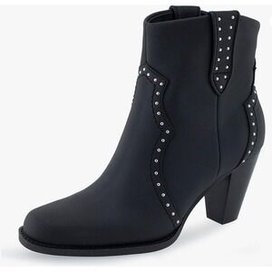 AEROSOLES Black Ankle Boots with Studded Detail